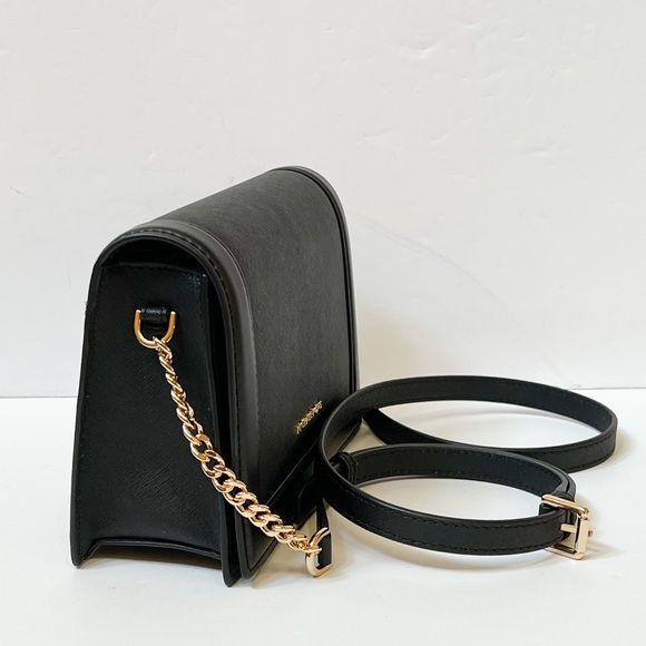 Michael Kors Jet Set Large Flap Shoulder Crossbody Bag Black - Picture 5 of 11